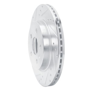 Buick Allure Brake Rotor (1) - Rear Left - R1 Concepts - Drilled & Slotted - Silver - `10-`25